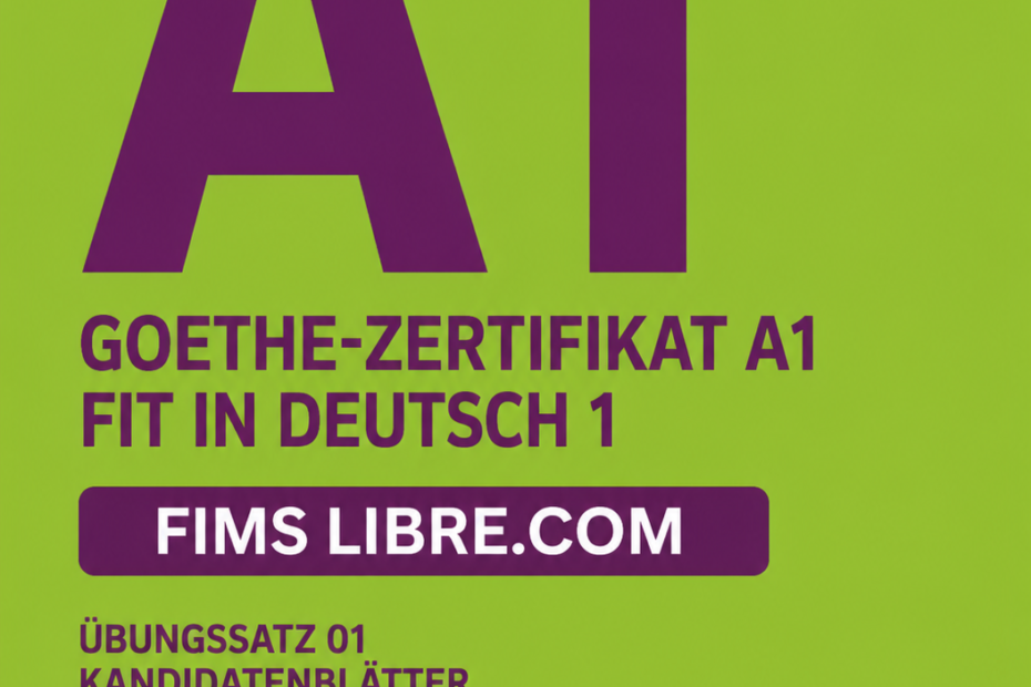 Goethe Zertifikat A1 Fit In Deutsch 1 Ubungssatz 01 Kandidatenblatter Pruferblatter Book-Cover
