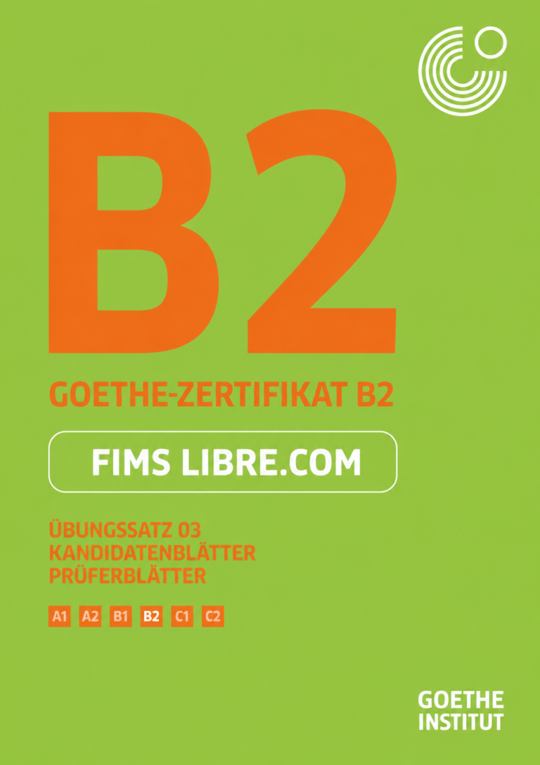 Goethe Zertifikat B2 Ubungssatz 03 Kandidatenblatte Pruferblatter Cover