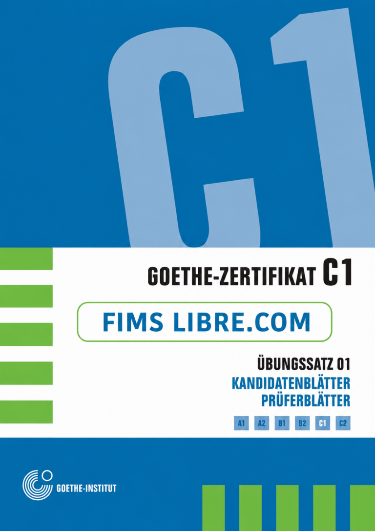 Goethe Zertifikat C1 Ubungssatz 01 Kandidatenblatter Pruferblatter Cover